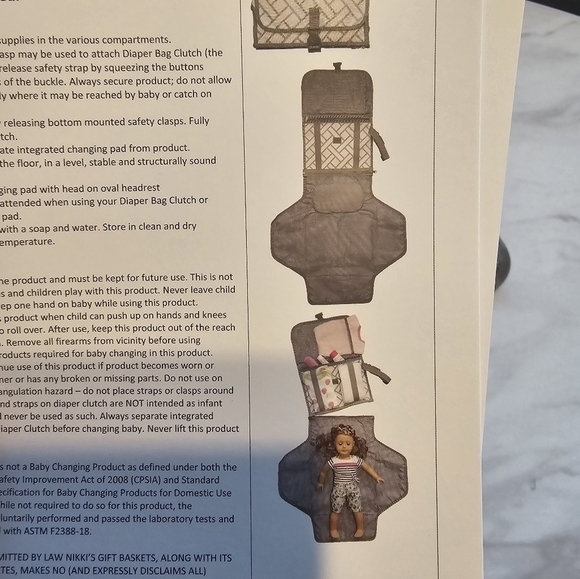 Nikkis Gift Change Mat Waterproof Diaper Changing Travel Portable Pad Bag Travel - Picture 8 of 10